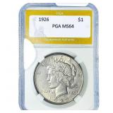 1926 Silver Peace Dollar PGA MS64