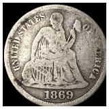 1869 Seated Liberty Dime NICELY CIRCULATED