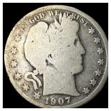 1907 Silver Barber Half Dollar NICELY CIRCULATED
