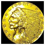 1910 Indian Head $2.5 Gold Quarter Eagle CLOSELY U