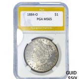 1884-O Morgan Silver Dollar PGA MS65