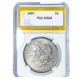 1897 Morgan Silver Dollar PGA MS64