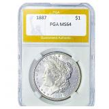 1887 Morgan Silver Dollar PGA MS64