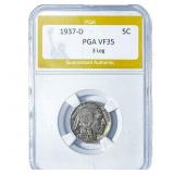 1937-D Buffalo Nickel PGA VF35 3 Leg