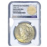 1924 Silver Peace Dollar NGC BU