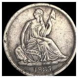 1837 Silver Half Dime No Stars NEARLY UNCIRCULATED