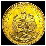 1945 Mexico Gold 2 Pesos UNCIRCULATED