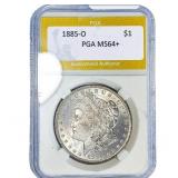 1885-O Morgan Silver Dollar PGA MS64+