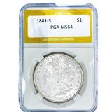 1881-S Morgan Silver Dollar PGA MS64