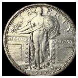 1917-M Standing Liberty Silver Quarter NEARLY UNCI