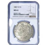 1887-O Morgan Silver Dollar NGC MS61
