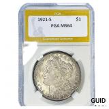 1921-S Morgan Silver Dollar PGA MS64