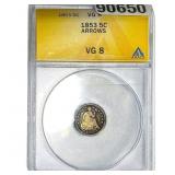 1853 Seated Liberty Nickel ANACS VG8