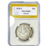 1936-S Arkansas Half Dollar PGA MS66
