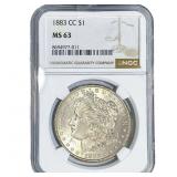 1883-CC Morgan Silver Dollar NGC MS63
