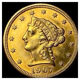 1907 Liberty Head Gold Quarter Eagle $2.50 UNCIRCU