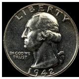 1942 Silver Washington Quarter GEM PROOF