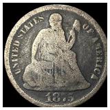 1855 Seated Liberty Dime Carson City Mint (CC) NIC