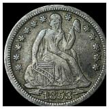1853 Arrows Seated Liberty Dime NEARLY UNCIRCULATE