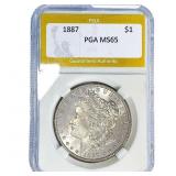 1887 Morgan Silver Dollar PGA MS65