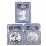 [3 Coins] 2006-W,P Silver Eagle ICG PR,RP,SP70 DCA