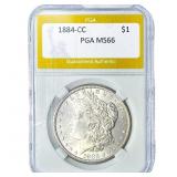 1884-CC Morgan Silver Dollar PGA MS66