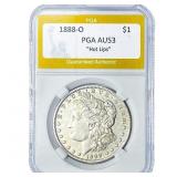 1888-O Morgan Silver Dollar PGA AU53 Hot Lips