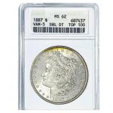 1887 Morgan Silver Dollar ANACS MS62