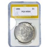 1886 Morgan Silver Dollar PGA MS64