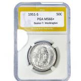 1951-S Booker T Half Dollar PGA MS66+