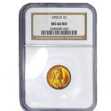 1955-D Wheat Cent NGC MS66 RD