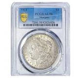 1921 Morgan Silver Dollar PCGS AU58