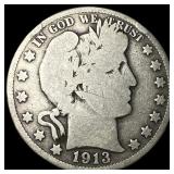 1913 Barber Half Dollar NICELY CIRCULATED