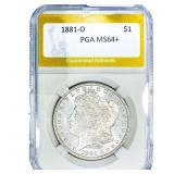 1881-O Morgan Silver Dollar PGA MS64+