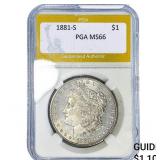 1881-S Morgan Silver Dollar PGA MS66