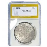 1898 Morgan Silver Dollar PGA MS65