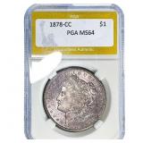1878-CC Morgan Silver Dollar PGA MS64