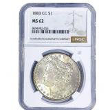 1883-CC Morgan Silver Dollar NGC MS62