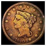 1840 Braided Hair Large Cent NICELY CIRCULATED