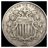 1867 Shield Nickel NEARLY UNCIRCULATED