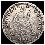 1888-S Silver Seated Liberty Quarter NEARLY UNCIRC