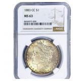 1883-CC Morgan Silver Dollar NGC MS63