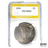 1924 Silver Peace Dollar PGA MS64