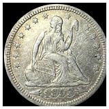 1853 Arrows Seated Liberty Quarter NEARLY UNCIRCUL