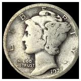 1921 Silver Mercury Dime LIGHTLY CIRCULATED