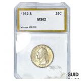 1932-S Washington Silver Quarter PCI MS62