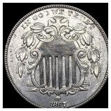 1867 Shield Nickel CLOSELY UNCIRCULATED