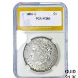 1887-S Morgan Silver Dollar PGA MS63