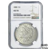 1880 Morgan Silver Dollar NGC AU55