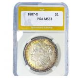 1887-O Morgan Silver Dollar PGA MS63